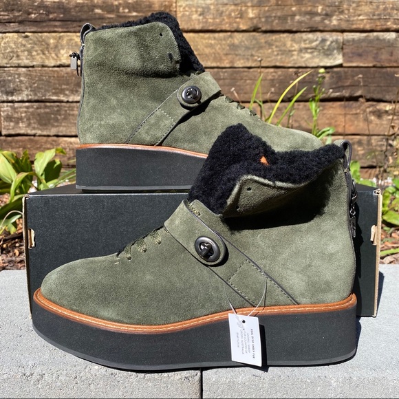Coach Shoes - Coach Urban Hiker Suede Boots Olive Black Size 9